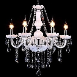 Lustre en cristal moderne à 6 lumières en verre contemporain