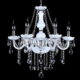 Lustre en cristal moderne à 6 lumières en verre contemporain