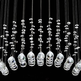 Plafonnier traditionnel classique en métal chromé et cristal