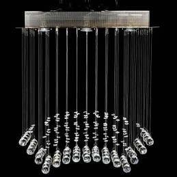 Plafonnier traditionnel classique en métal chromé et cristal