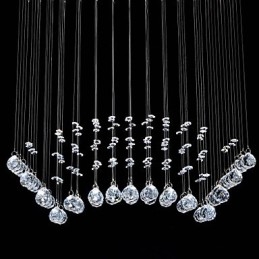 Plafonnier traditionnel classique en métal chromé et cristal