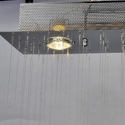 Plafonnier traditionnel classique en métal chromé et cristal