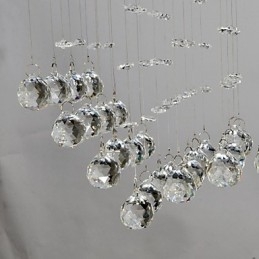 Plafonnier traditionnel classique en métal chromé et cristal