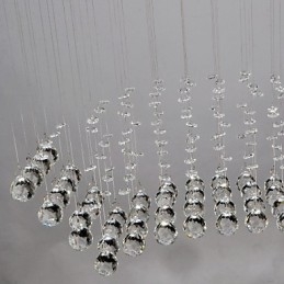 Plafonnier traditionnel classique en métal chromé et cristal