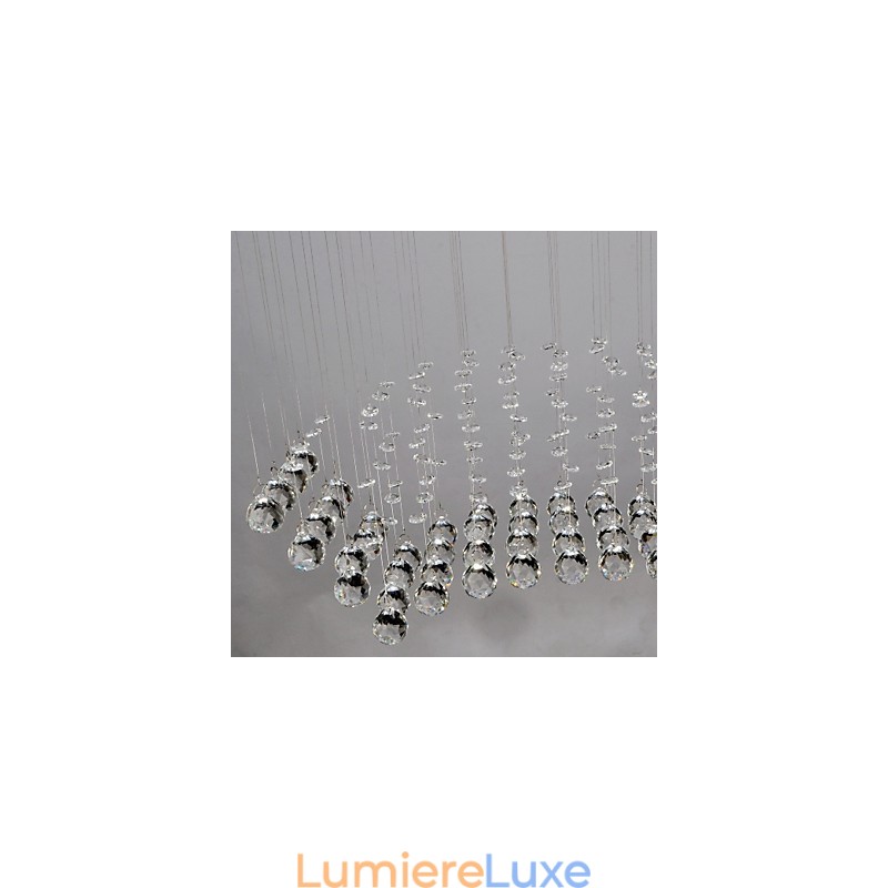 Plafonnier traditionnel classique en métal chromé et cristal