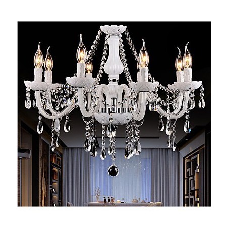 Lustre en cristal moderne 8 lumières en verre contemporain Lustre en cristal moderne 8 lumières en verre contemporain