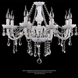 Lustre en cristal moderne 8 lumières en verre contemporain