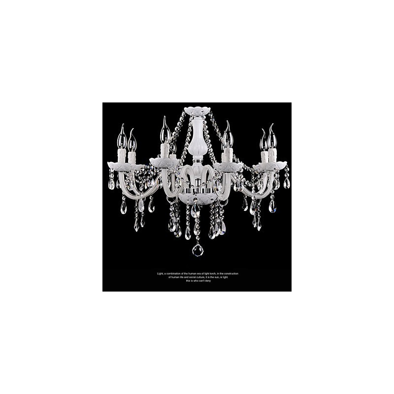 Lustre en cristal moderne 8 lumières en verre contemporain