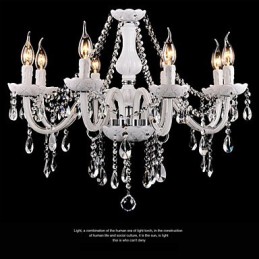Lustre en cristal moderne 8 lumières en verre contemporain