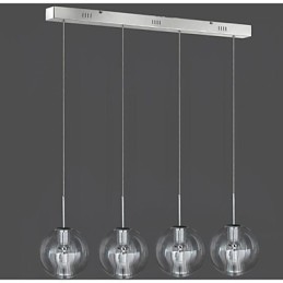 Suspension moderne contemporaine traditionnelle classique en métal chromé pour enfants, 4 lampes