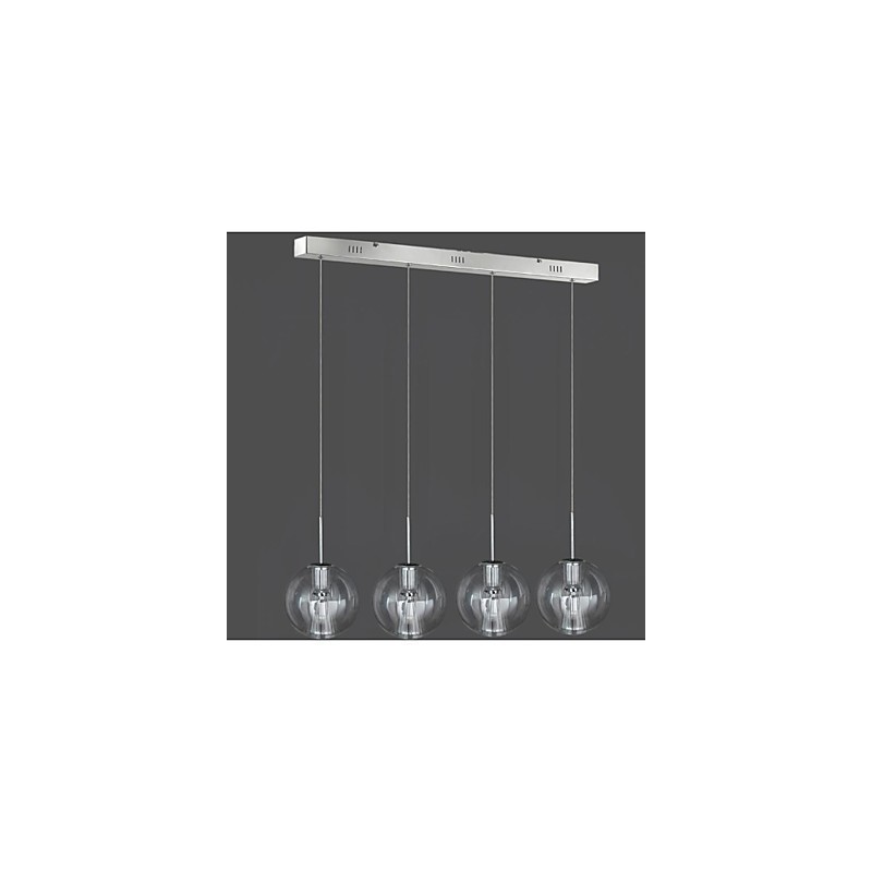 Suspension moderne contemporaine traditionnelle classique en métal chromé pour enfants, 4 lampes