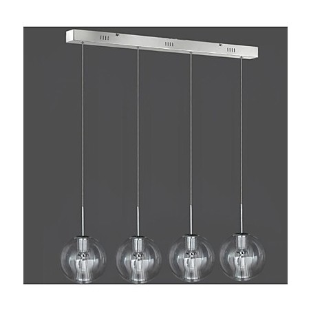Suspension moderne contemporaine traditionnelle classique en métal chromé pour enfants, 4 lampes Suspension moderne contemporaine traditionnelle classique en métal chromé pour enfants, 4 lampes