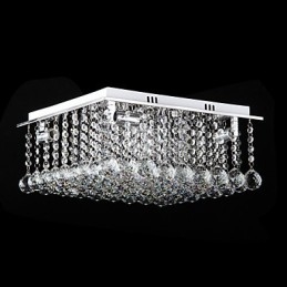 Plafonnier en métal électroplaqué cristal contemporain moderne