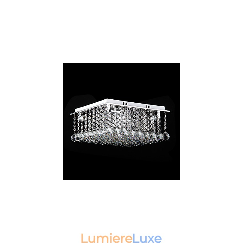 Plafonnier en métal électroplaqué cristal contemporain moderne