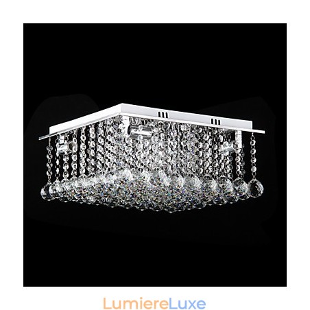 Plafonnier en métal électroplaqué cristal contemporain moderne Plafonnier en métal électroplaqué cristal contemporain moderne