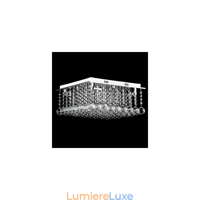 Plafonnier en métal électroplaqué cristal contemporain moderne