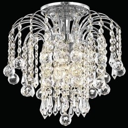 Plafonnier moderne à 4 lumières avec perles de cristal