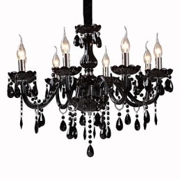 Lustre moderne contemporain en cristal électroplaqué
