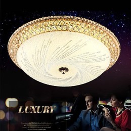 Plafonnier LED en cristal de luxe moderne absorbant la lumière SMD double couleur diamètre 50 cm