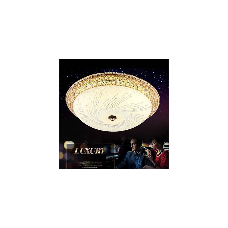 Plafonnier LED en cristal de luxe moderne absorbant la lumière SMD double couleur diamètre 50 cm