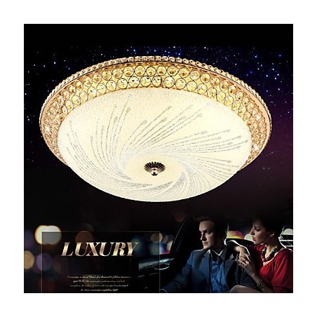 Plafonnier LED en cristal de luxe moderne absorbant la lumière SMD double couleur diamètre 50 cm Plafonnier LED en cristal de luxe moderne absorbant la lumière SMD double couleur diamètre 50 cm