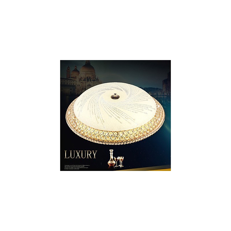 Plafonnier LED en cristal de luxe moderne absorbant la lumière SMD double couleur diamètre 50 cm