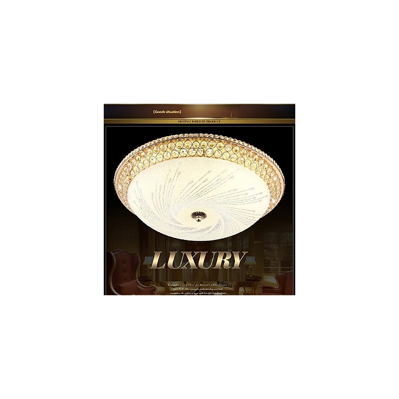 Plafonnier LED en cristal de luxe moderne absorbant la lumière SMD double couleur diamètre 50 cm