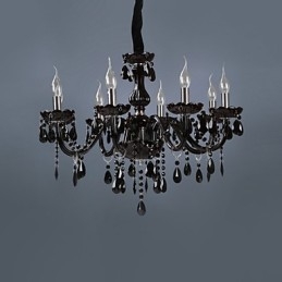 Lustre moderne contemporain en cristal électroplaqué