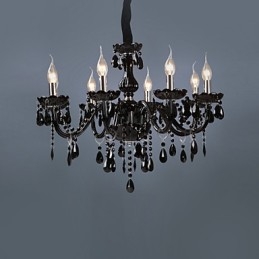 Lustre moderne contemporain en cristal électroplaqué