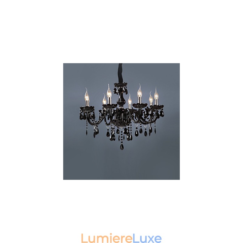 Lustre moderne contemporain en cristal électroplaqué