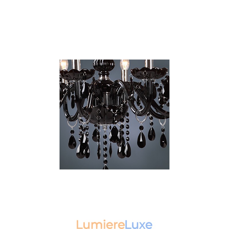 Lustre moderne contemporain en cristal électroplaqué