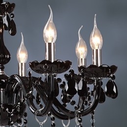 Lustre moderne contemporain en cristal électroplaqué