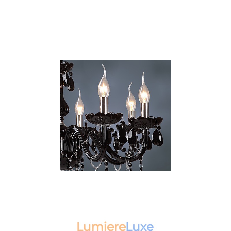Lustre moderne contemporain en cristal électroplaqué