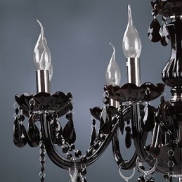 Lustre moderne contemporain en cristal électroplaqué
