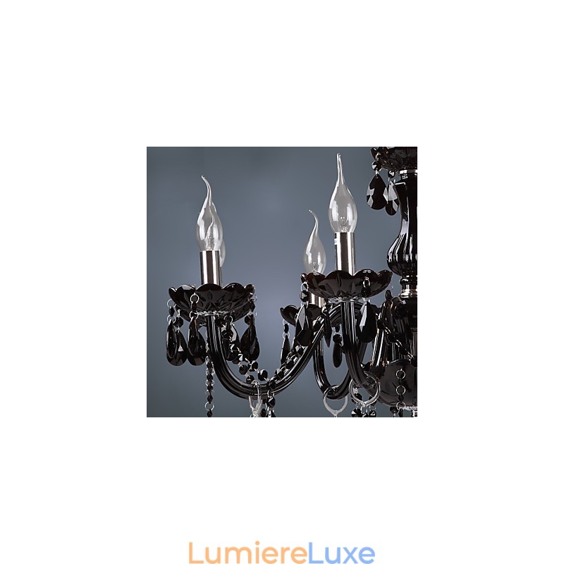 Lustre moderne contemporain en cristal électroplaqué