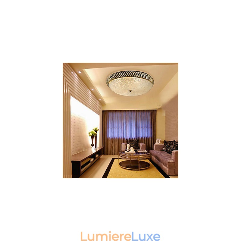 Plafonnier luxueux à 4 lumières en métal doré