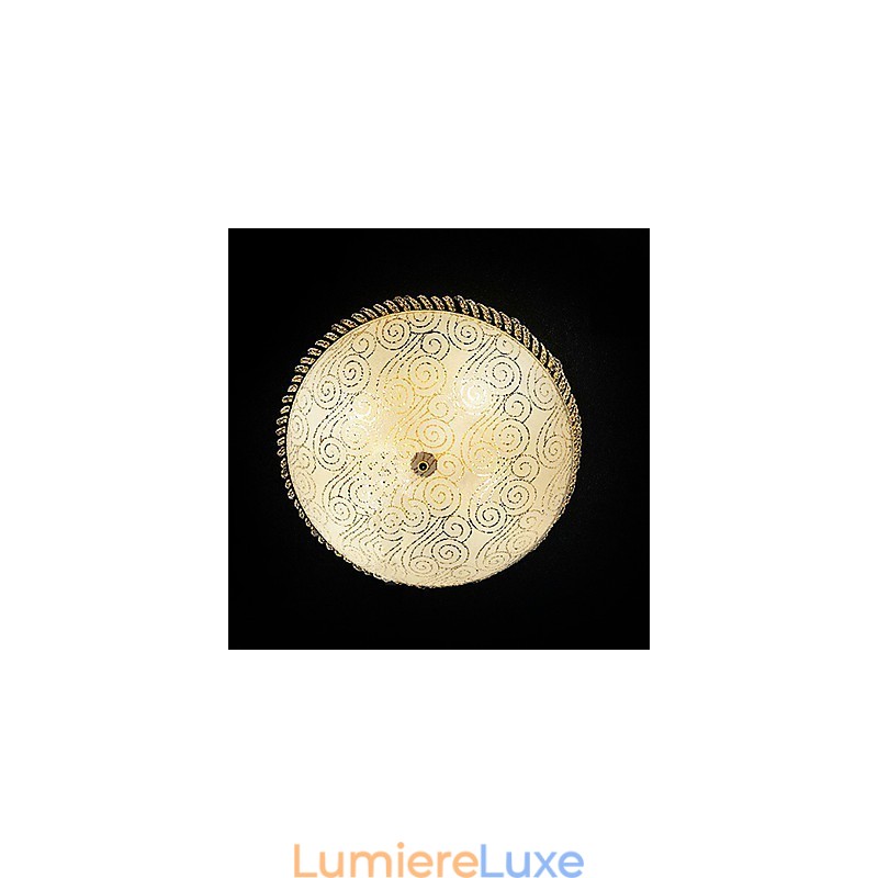 Plafonnier luxueux à 4 lumières en métal doré