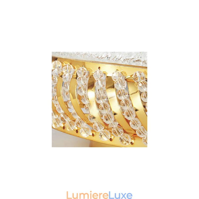 Plafonnier luxueux à 4 lumières en métal doré