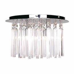 Plafonnier semi-encastré en cristal moderne à 4 lumières (culot d'ampoule G9)