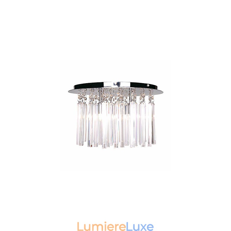 Plafonnier semi-encastré en cristal moderne à 4 lumières (culot d'ampoule G9)