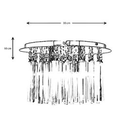 Plafonnier semi-encastré en cristal moderne à 4 lumières (culot d'ampoule G9)