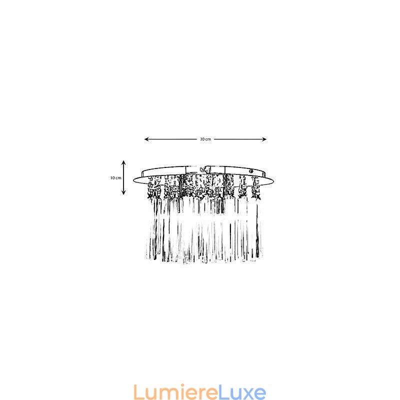 Plafonnier semi-encastré en cristal moderne à 4 lumières (culot d'ampoule G9)