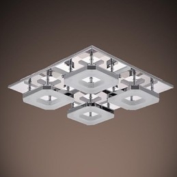 Plafonnier en acrylique moderne à 4 lumières, galvanoplastie en acier inoxydable