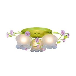 Lampe créative Lampe de jardin chaleureuse Rose Trois plafonniers simples