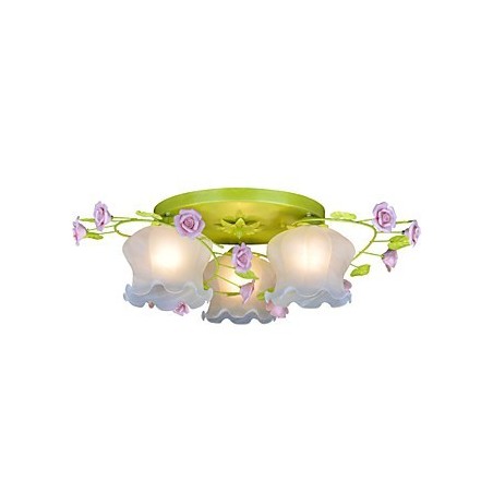 Lampe créative Lampe de jardin chaleureuse Rose Trois plafonniers simples