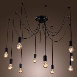 Lustre design vintage, ampoules incluses, suspension Living 10 lumières