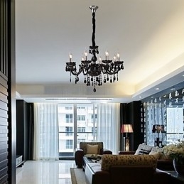 Lustre moderne contemporain en cristal électroplaqué