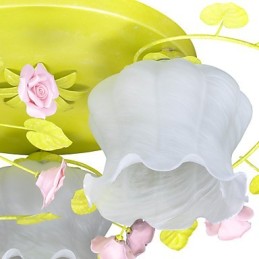 Lampe créative Lampe de jardin chaleureuse Rose Trois plafonniers simples