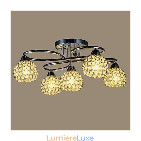 Plafonniers 5 lumières simples, modernes et artistiques Plafonniers 5 lumières simples, modernes et artistiques