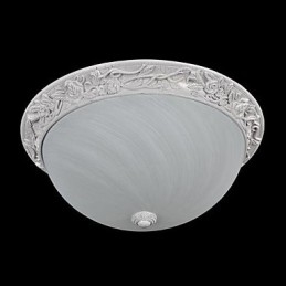 Plafonnier blanc en verre et résine sculptée, style européen classique